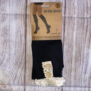 In the Sock Victorian Black knee Socks NWT